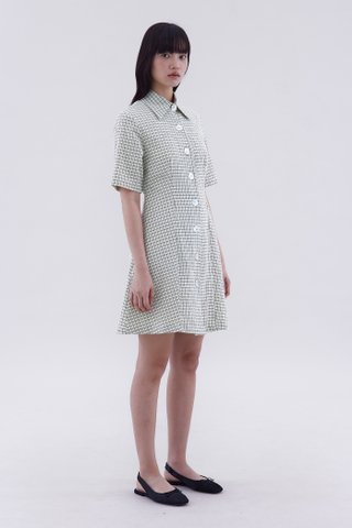 Etta Button-Down Fitted Dress