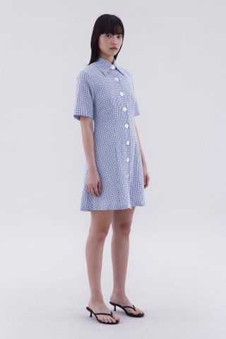 Etta Button-Down Fitted Dress