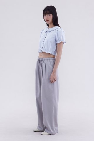 Mirane Peterpan-Collar Front Button Blouse