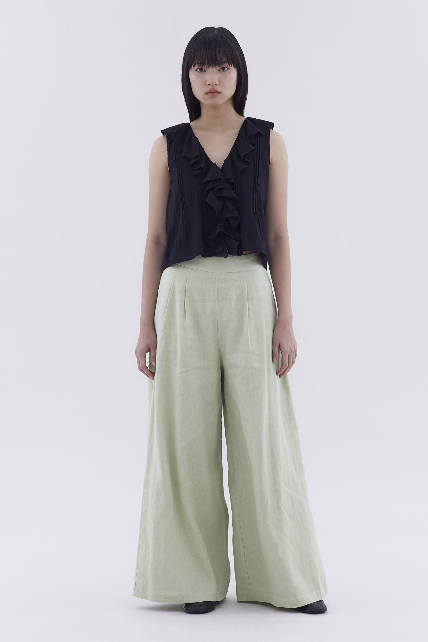Portia High-Rise Double Pleat Pants