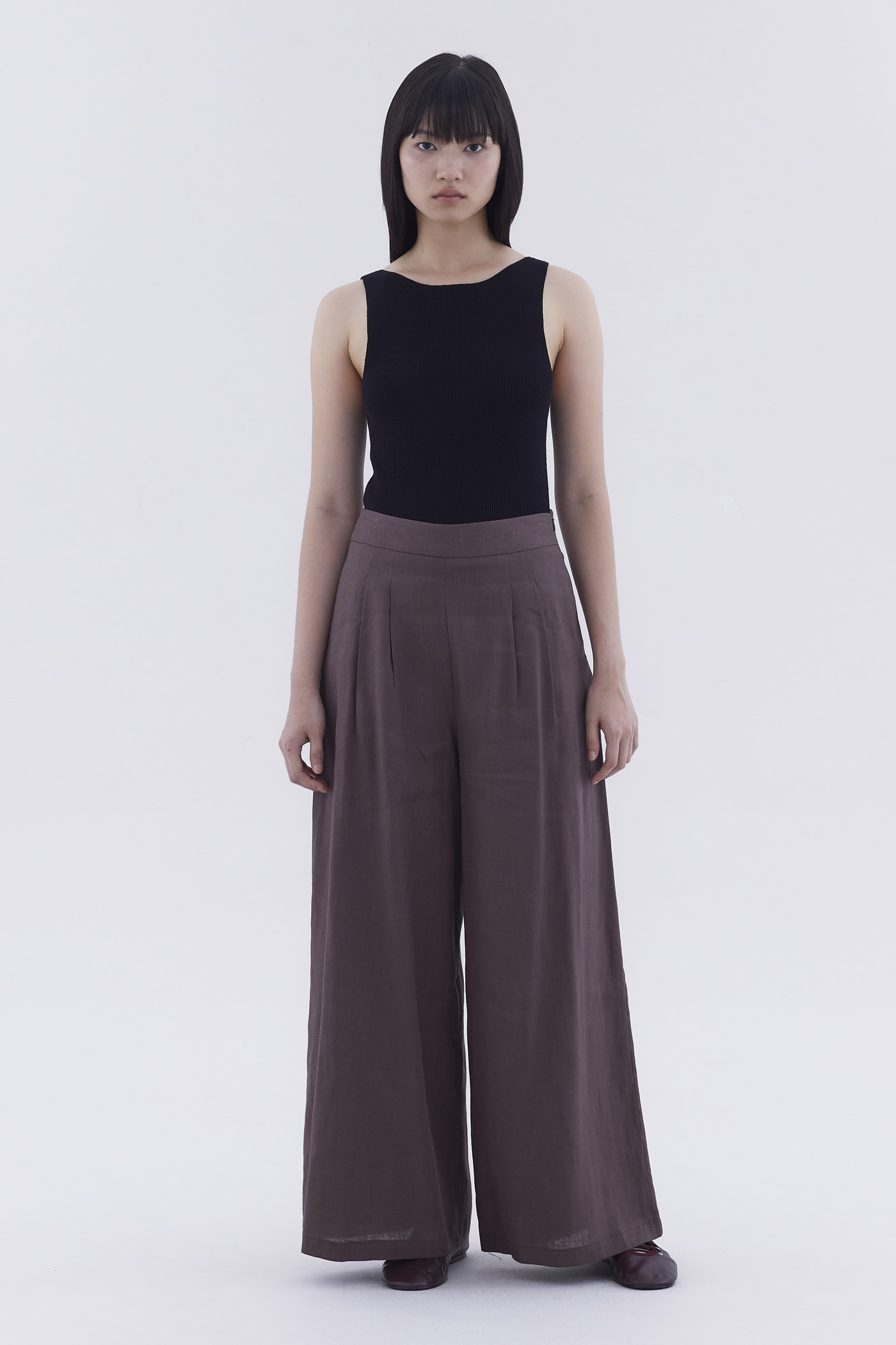 Portia High-Rise Double Pleat Pants
