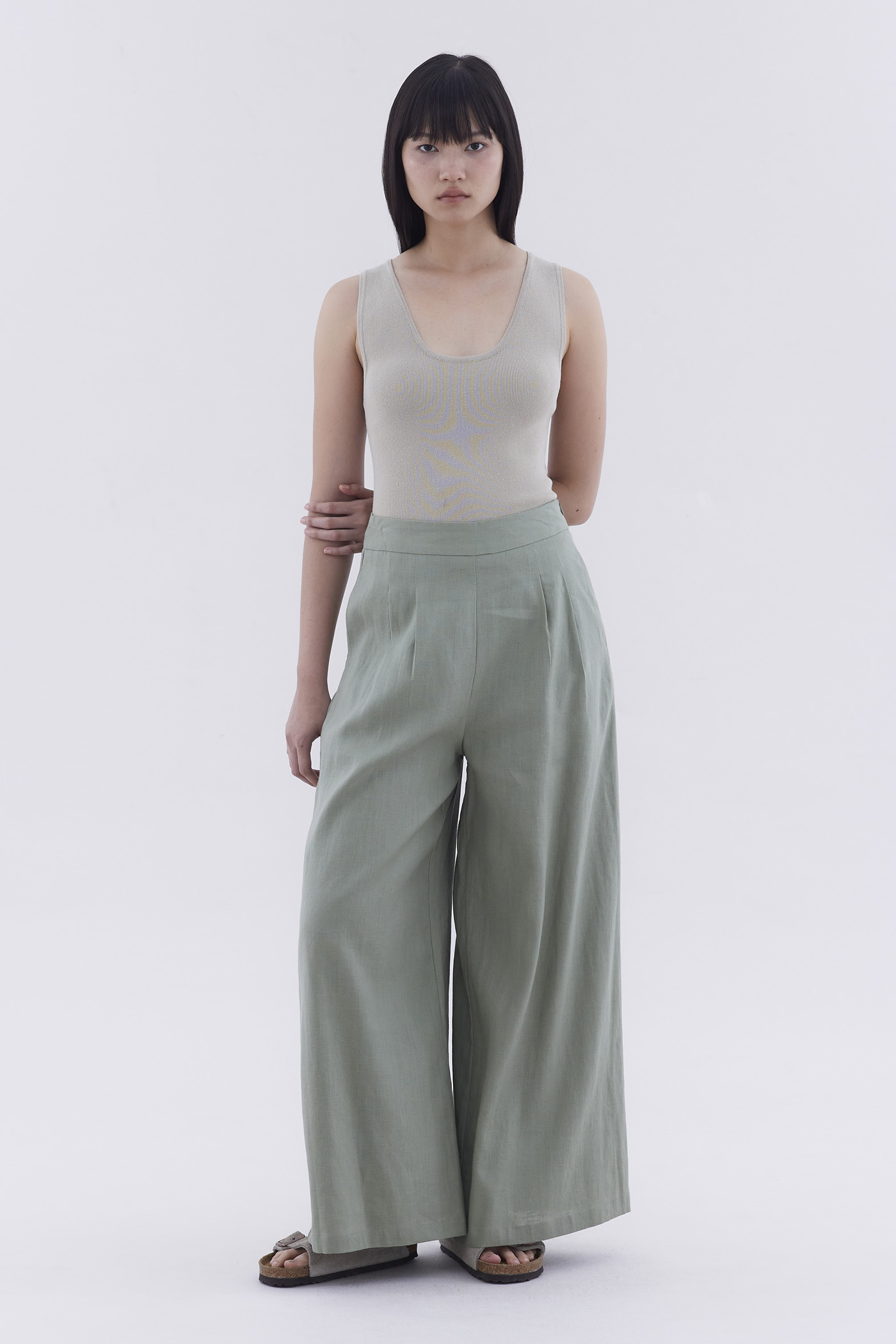 Portia High-Rise Double Pleat Pants