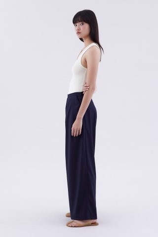 Zendra Mid-Rise Pleated Pants