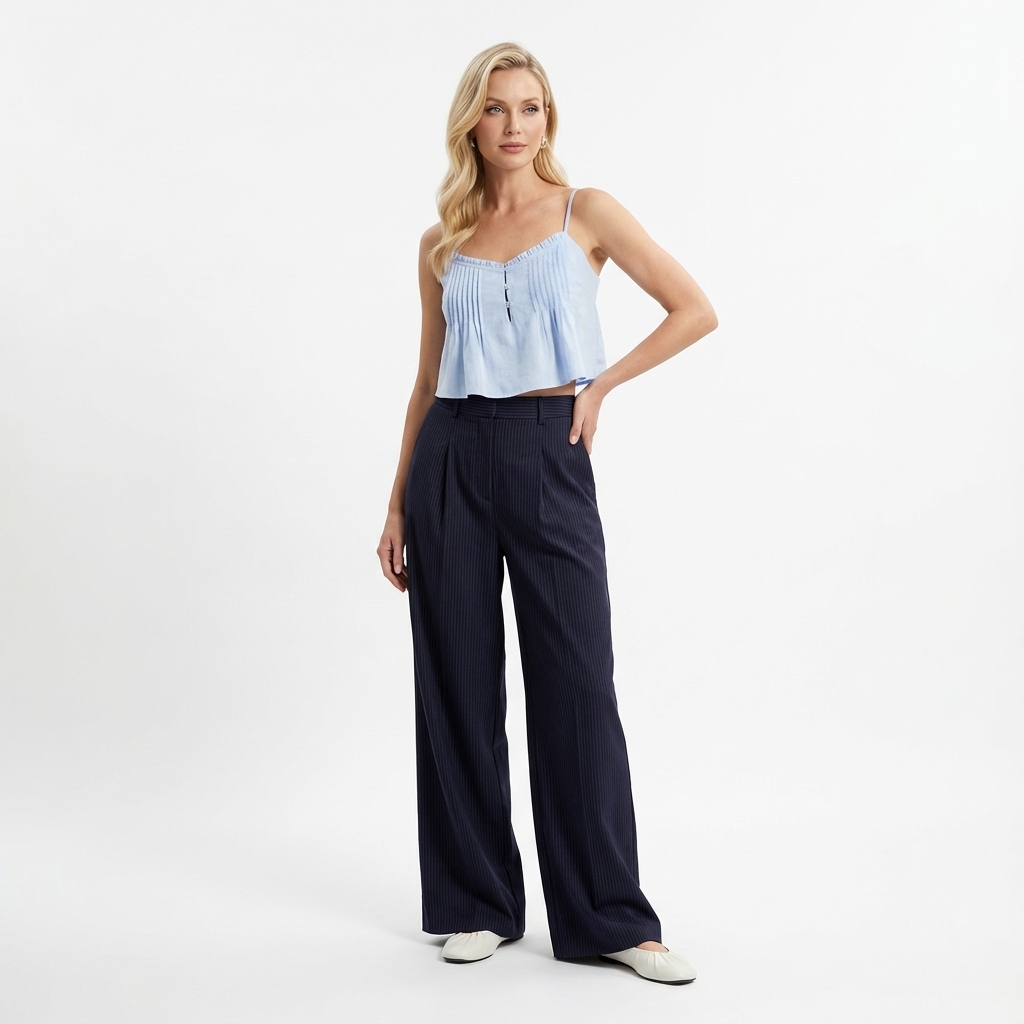 Garelle High-Rise Pleat Pants