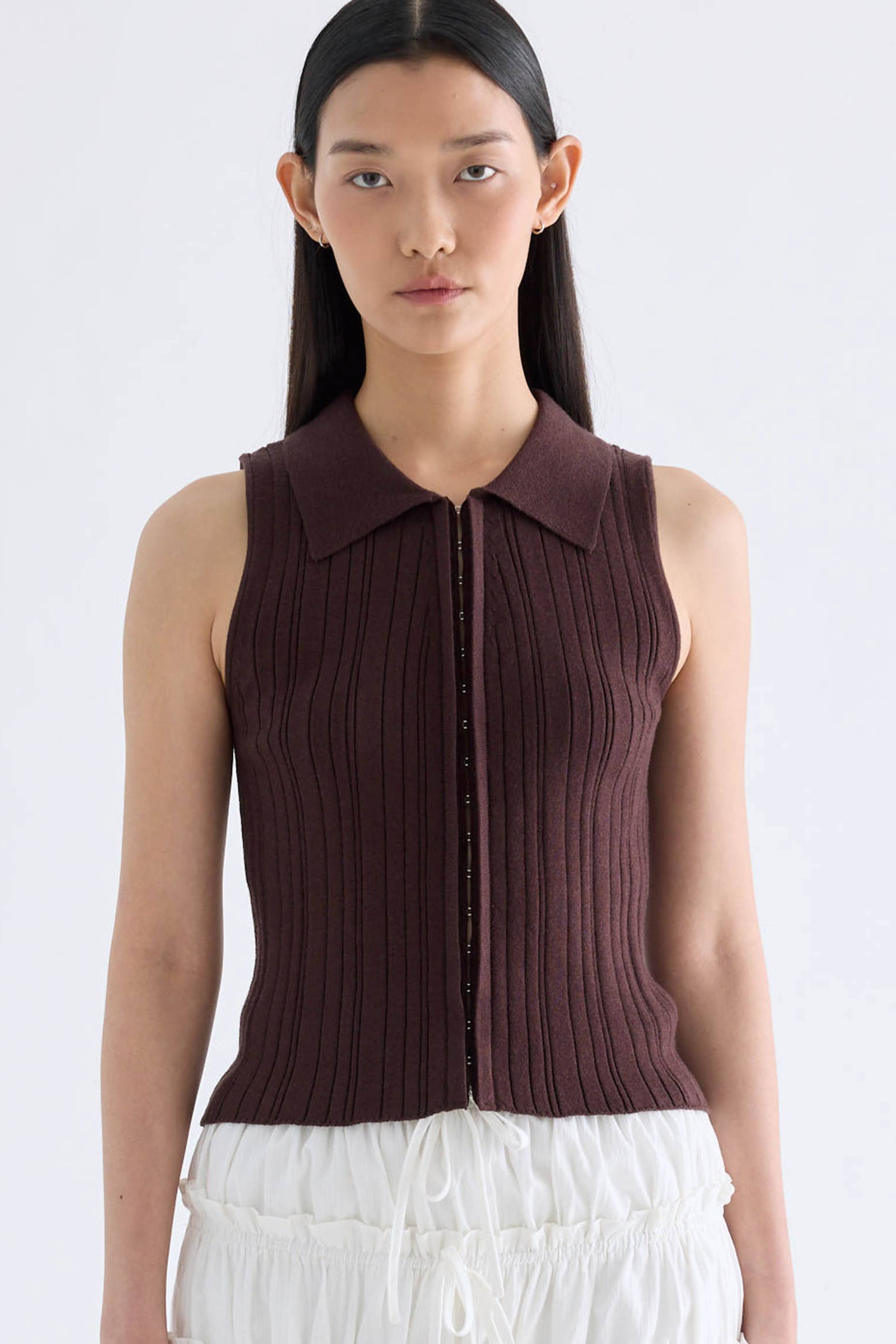 Pamoryn Collared Knit Tank