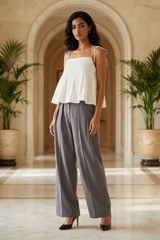 Brenella Pin-tuck Top