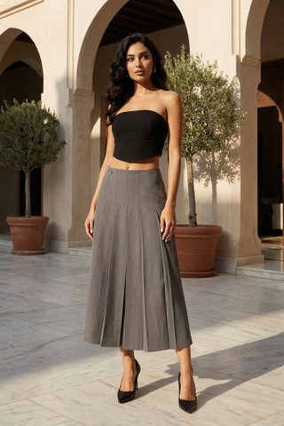Mayce Mid-Rise Pleated Skirt
