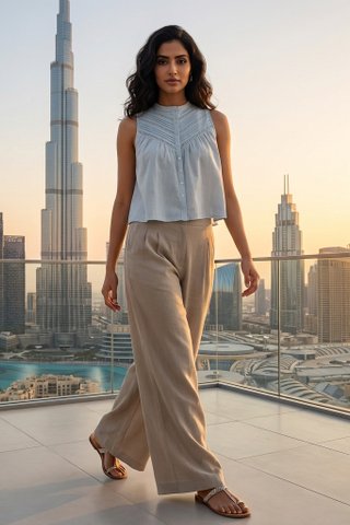 Portia High-Rise Double Pleat Pants