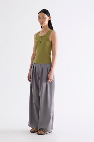 Micher Ribbed Half-Button Tank