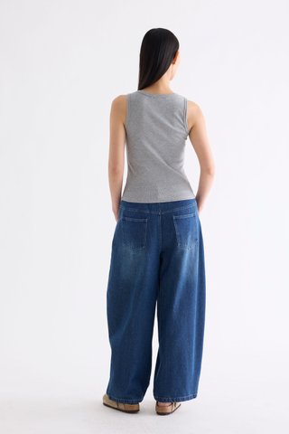 Micher Ribbed Half-Button Tank