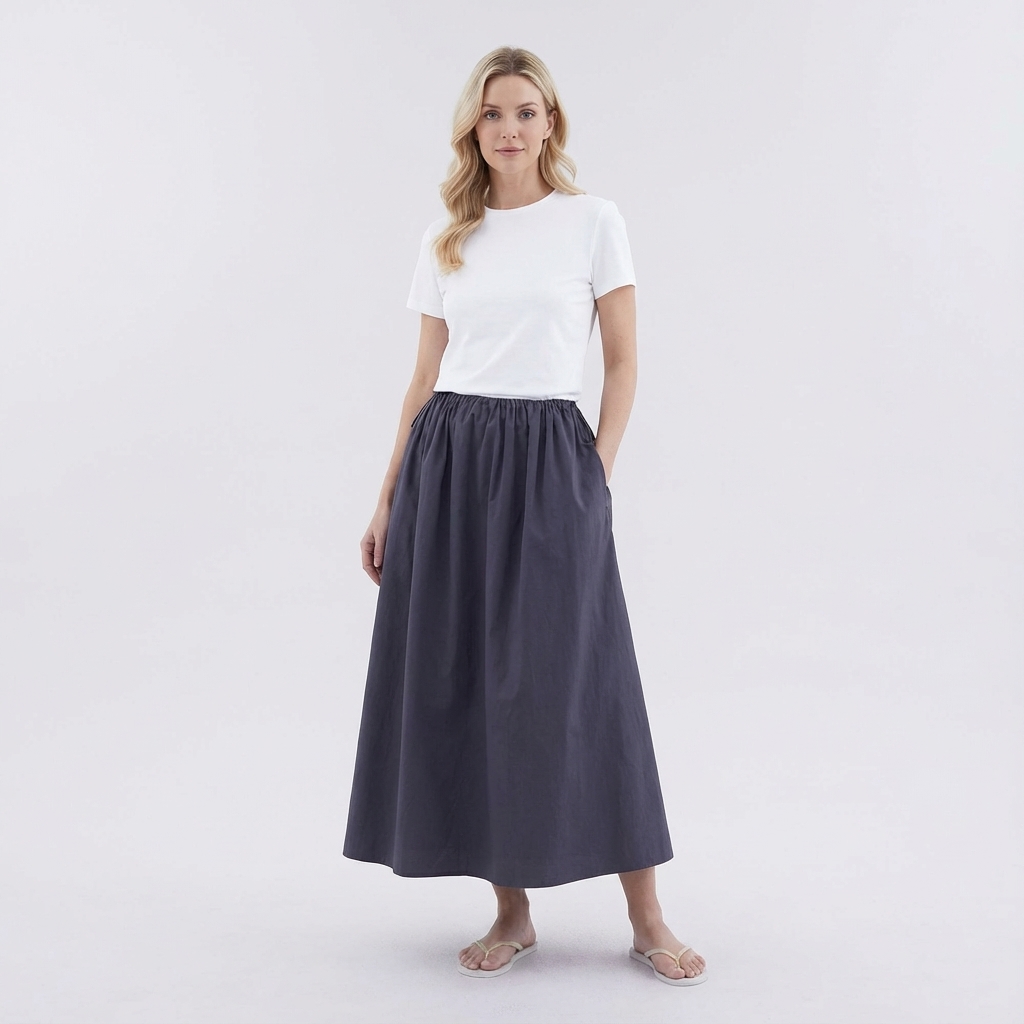 Delke Drawstring Full Skirt