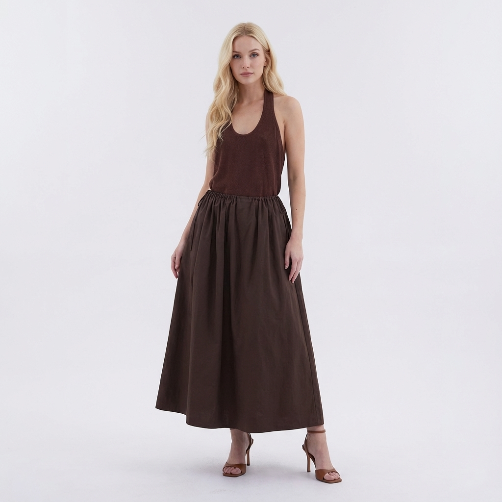 Delke Drawstring Full Skirt
