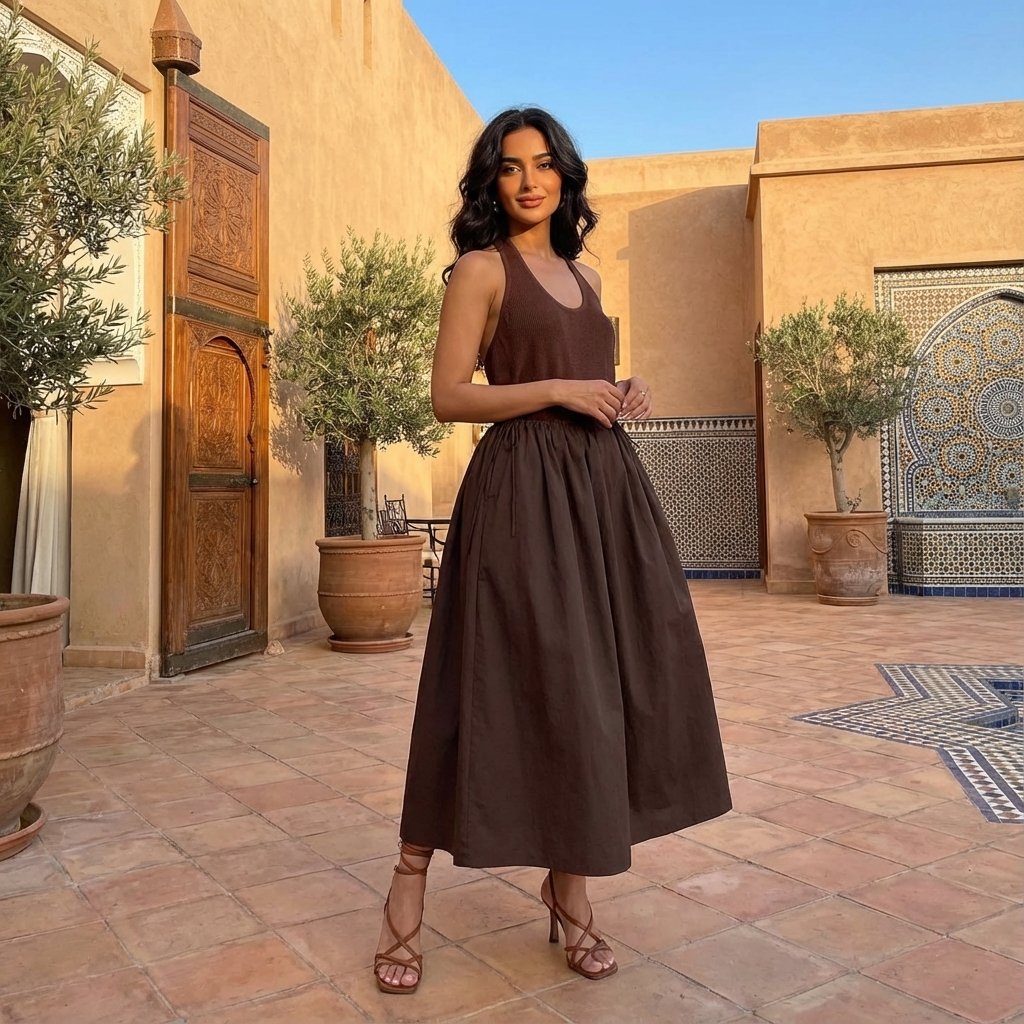 Delke Drawstring Full Skirt