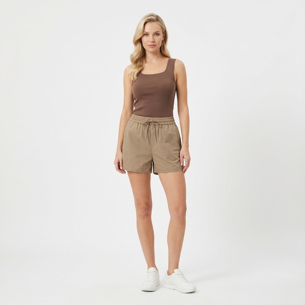 Ellegra Curve-Hem Shorts