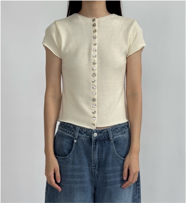 Helyn Button-Down Knit Top