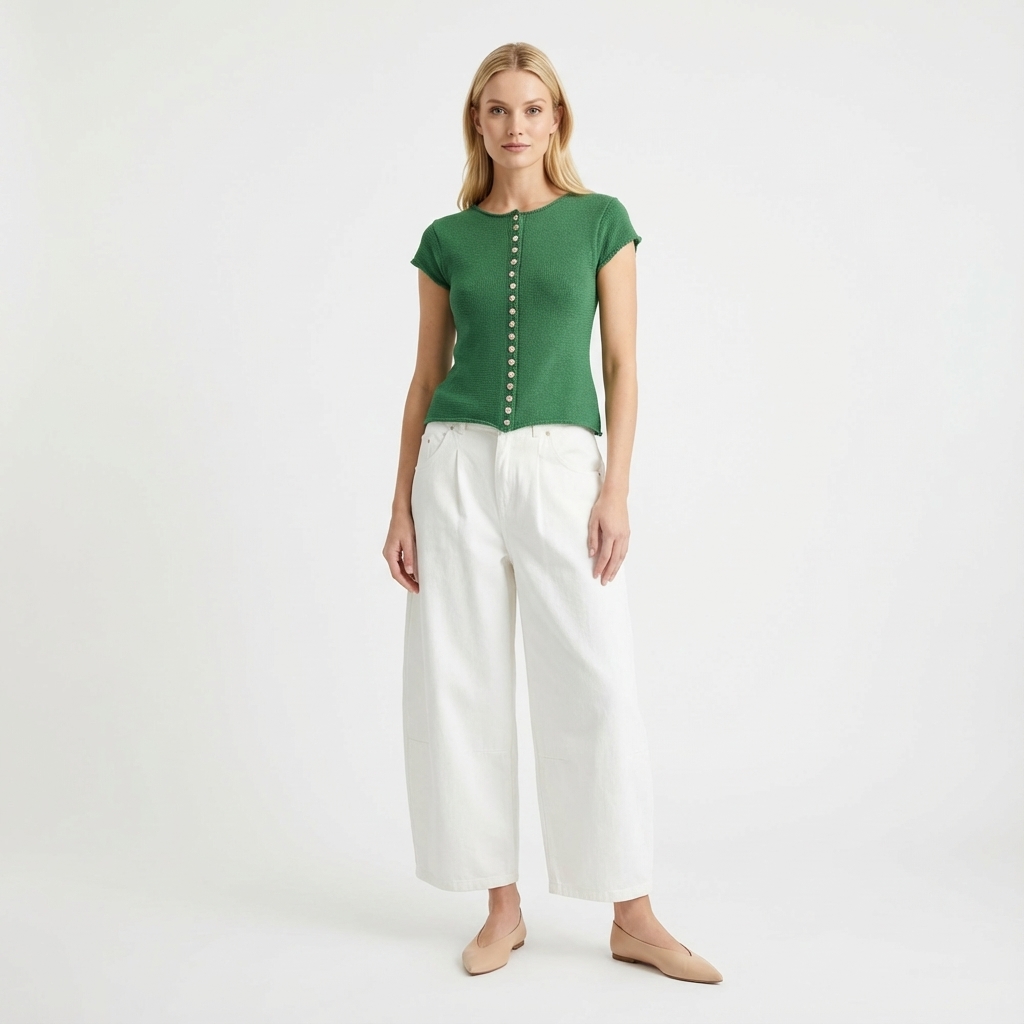 Helyn Button-Down Knit Top