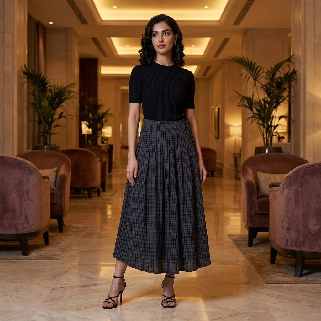 Kavena Pleated Full Skirt