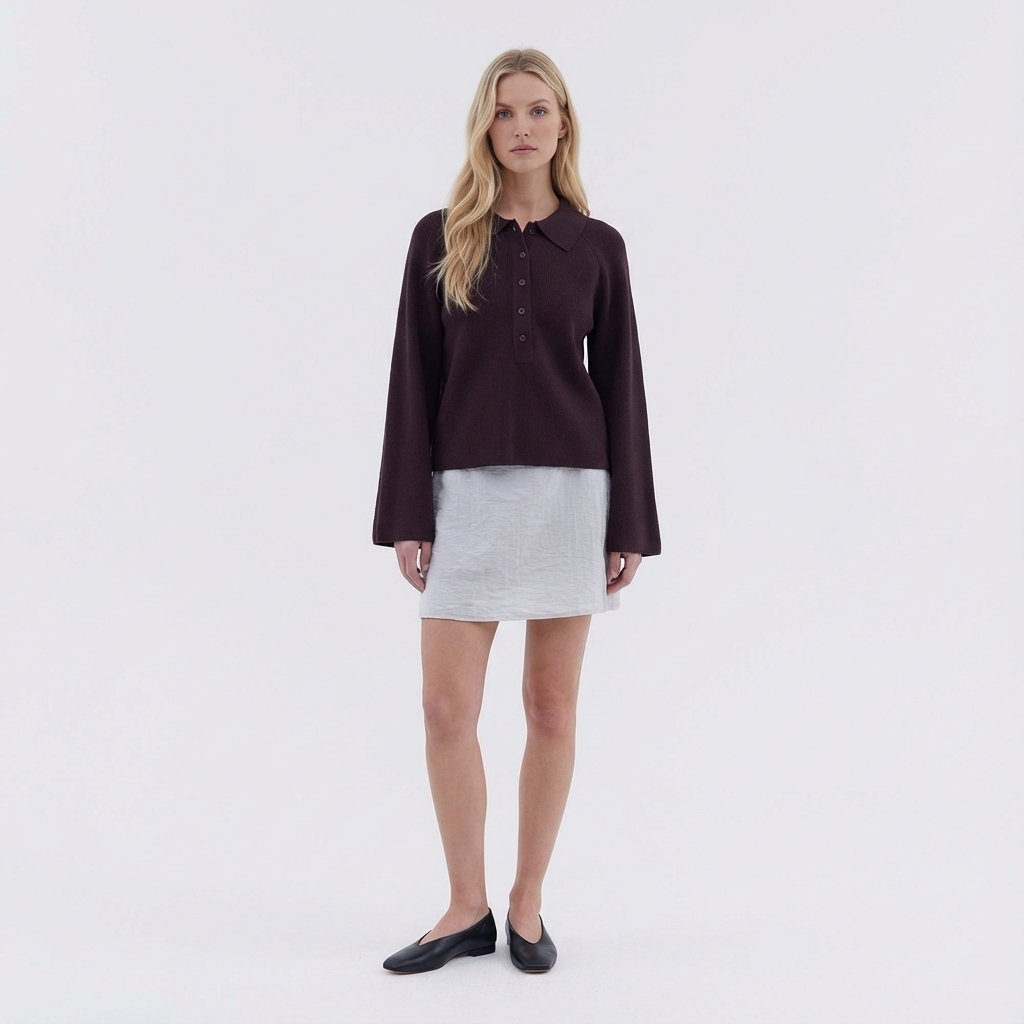 Maude Half Button Oversized Sweater