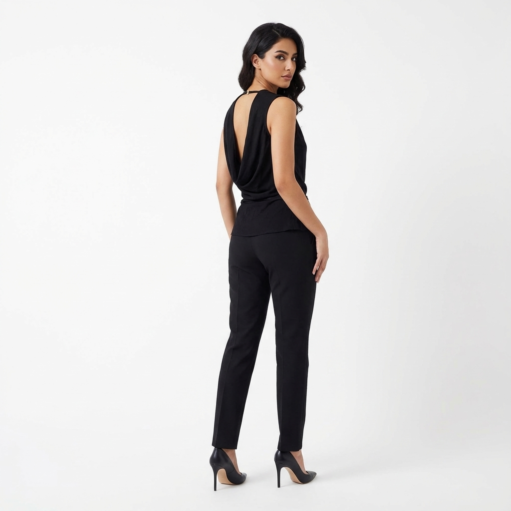 Meagan Open-Back Drape Top