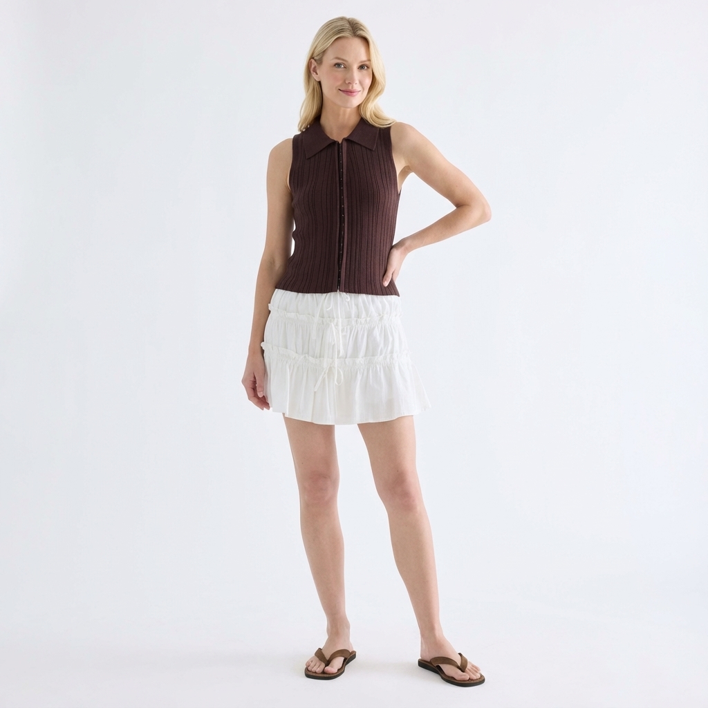 Pamoryn Collared Knit Tank