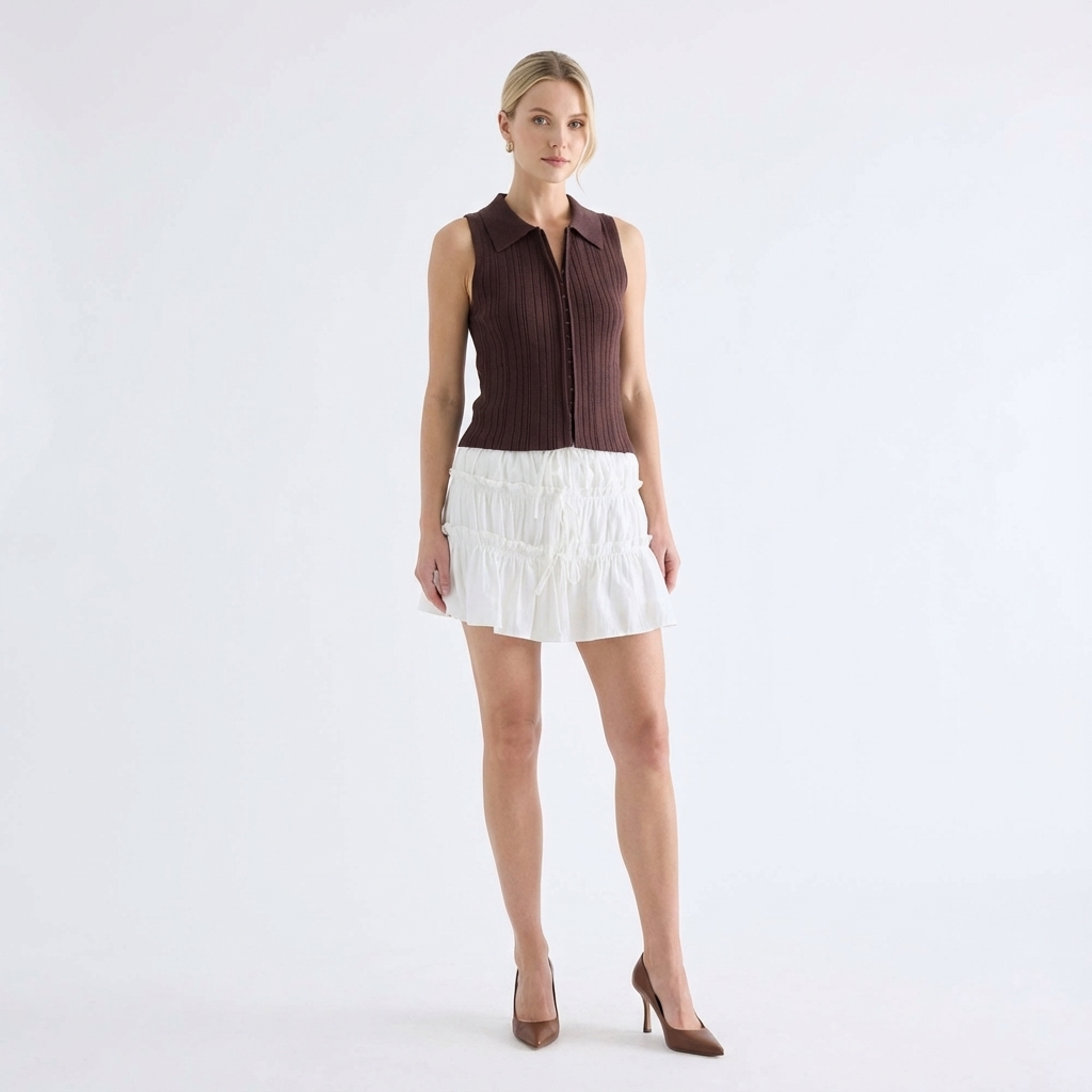 Pamoryn Collared Knit Tank