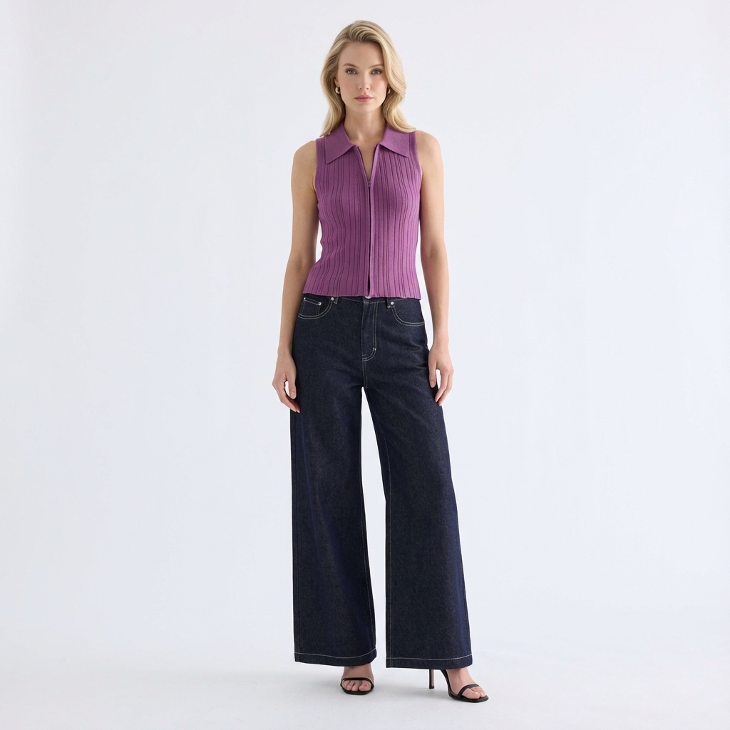 Pamoryn Collared Knit Tank