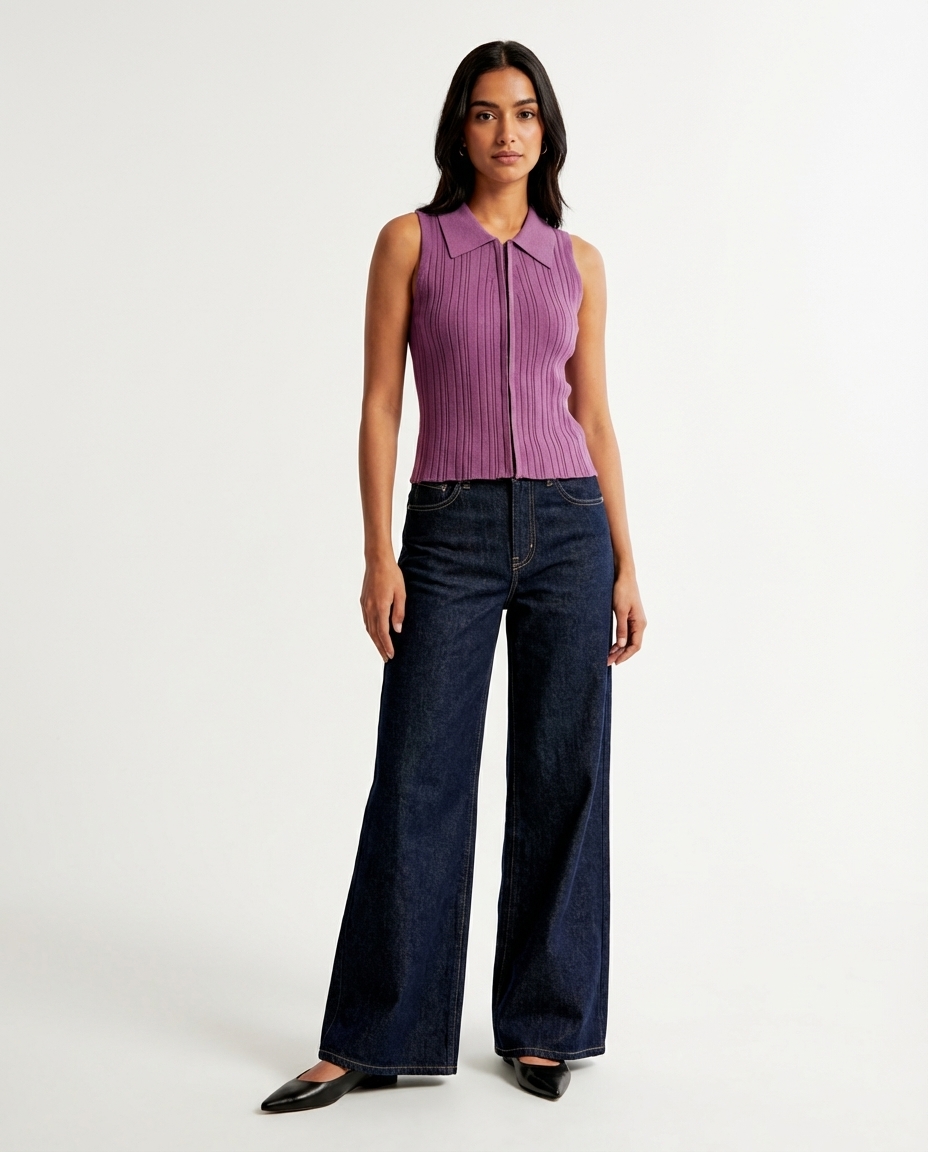 Pamoryn Collared Knit Tank