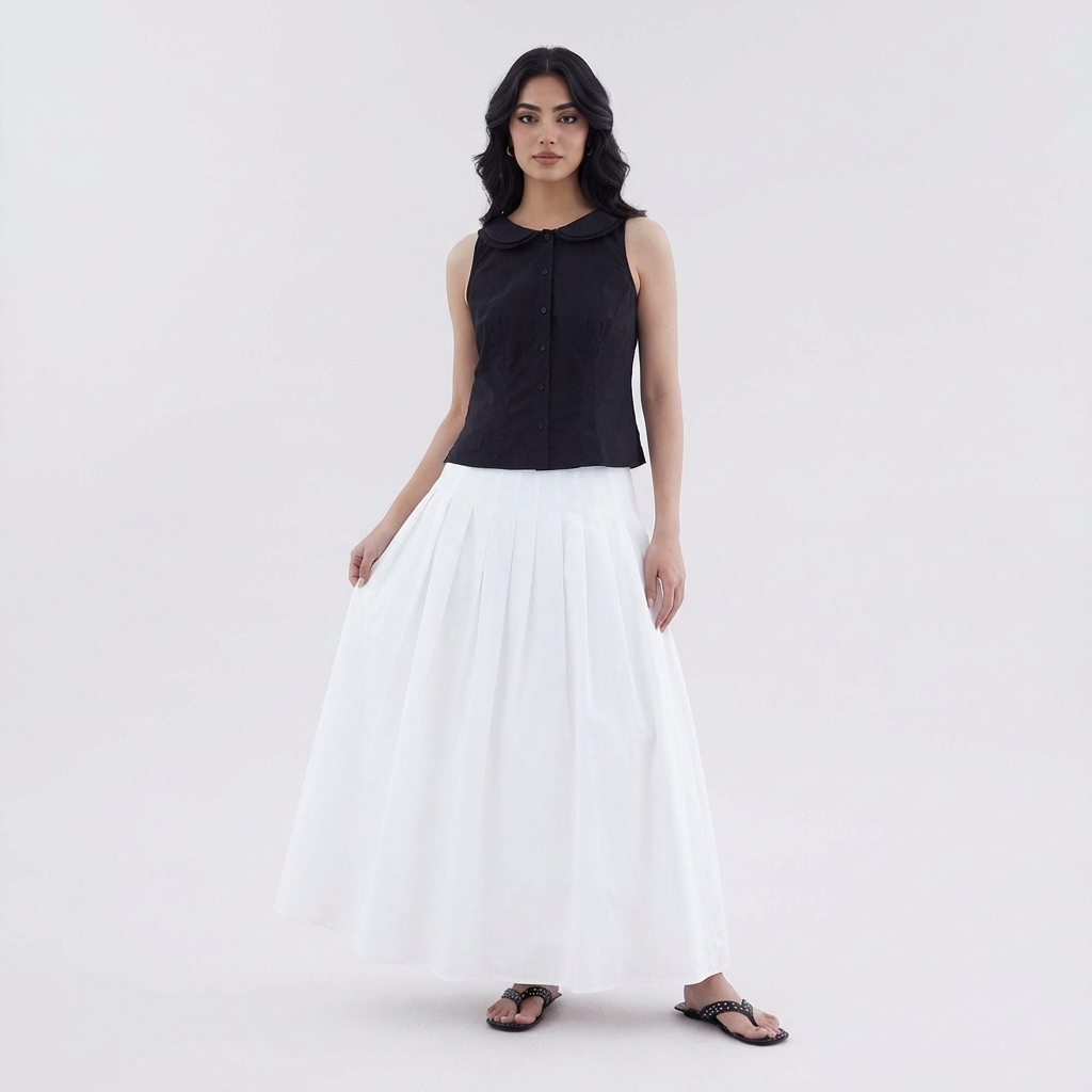 Phylene Double Collar Sleeveless Shirt