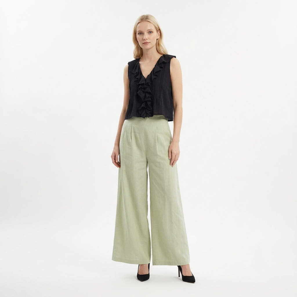 Portia High-Rise Double Pleat Pants