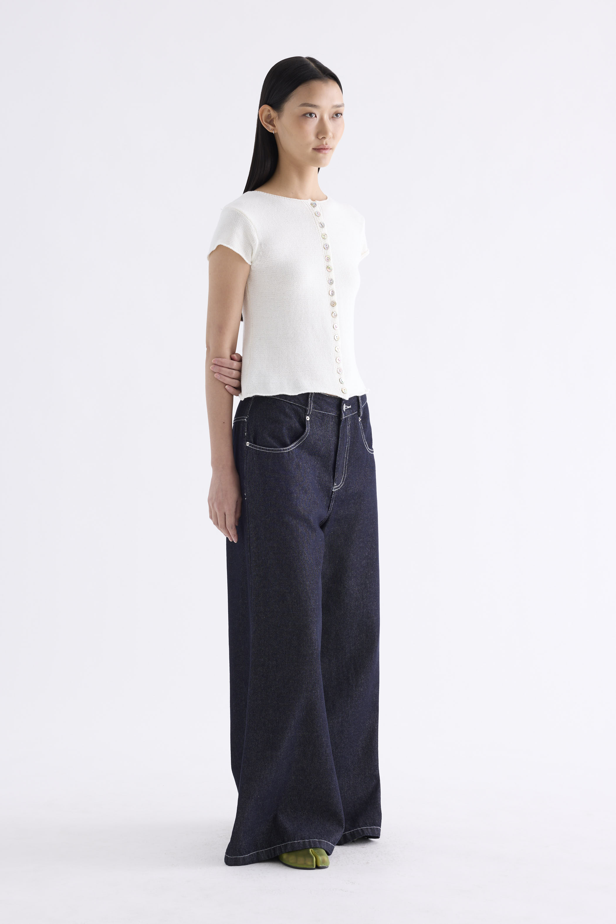 Helyn Button-Down Knit Top