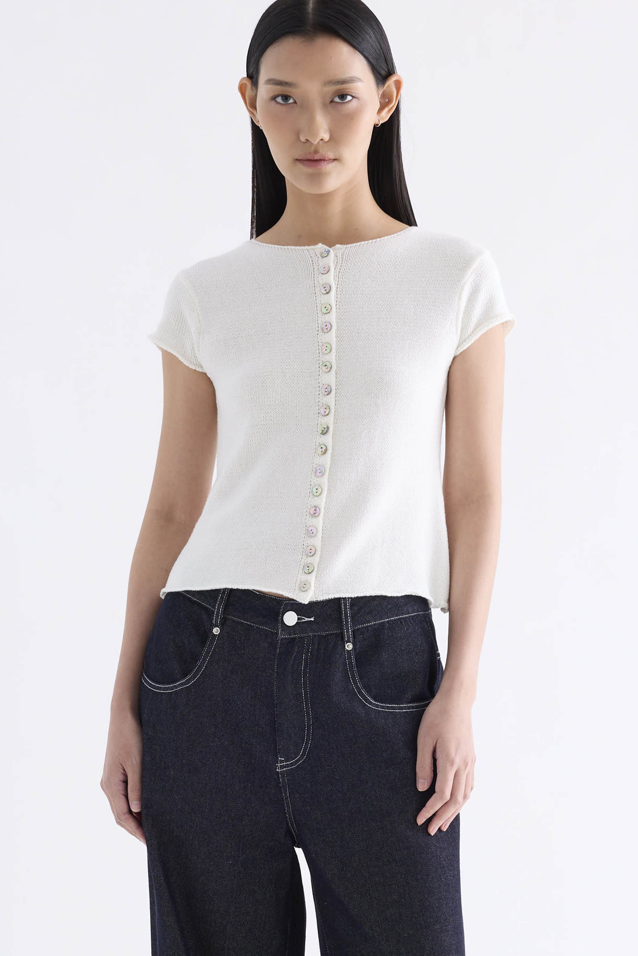 Helyn Button-Down Knit Top