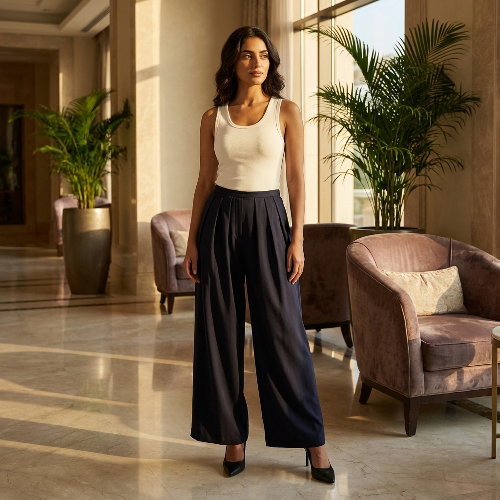 Zendra Mid-Rise Pleated Pants