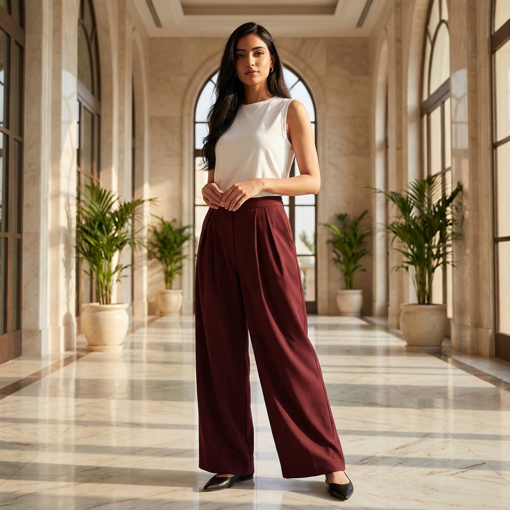 Zendra Mid-Rise Pleated Pants