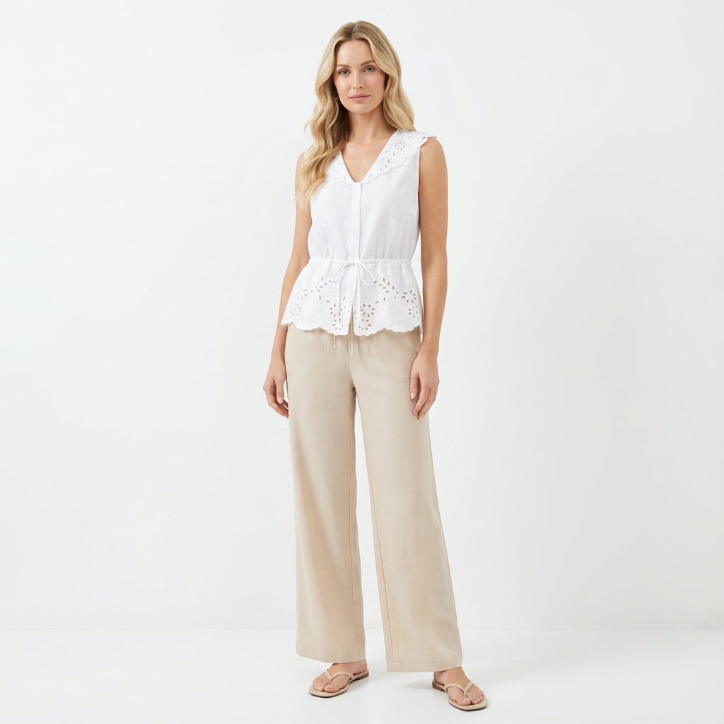 Zoe Lace Waist-Tie Top