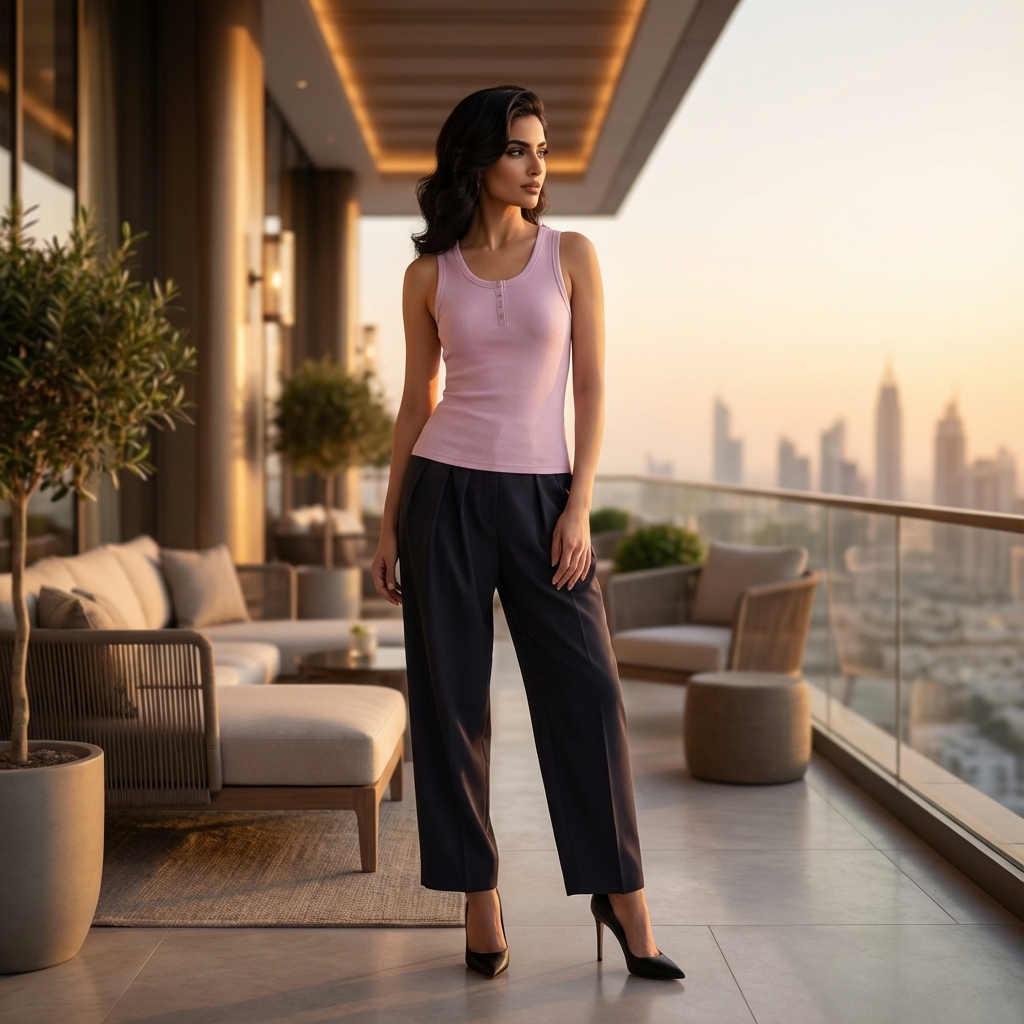 Micher Ribbed Half-Button Tank