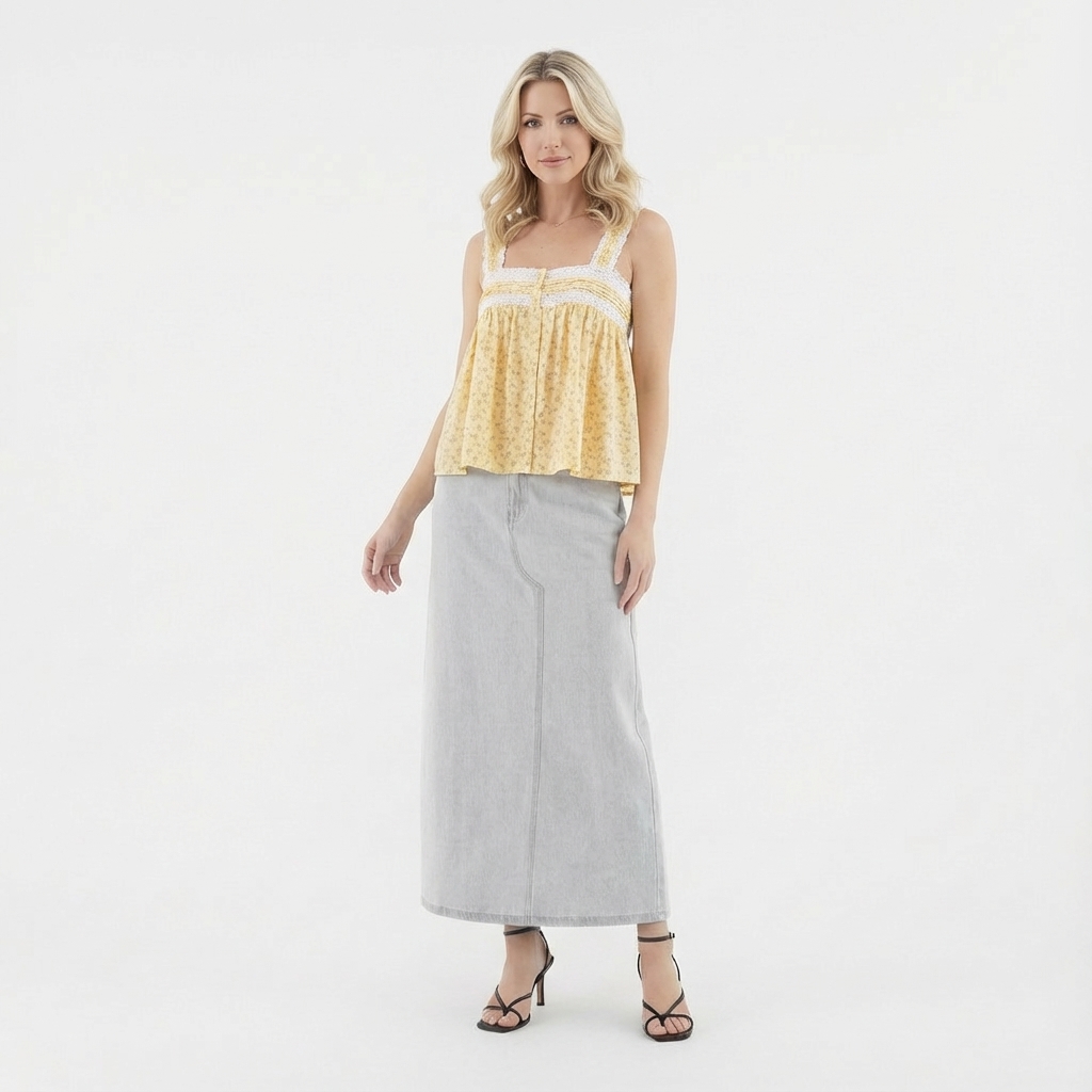 Odette Lace-Trim Empire Top