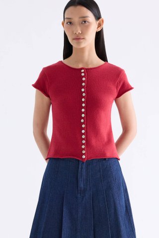 Helyn Button-Down Knit Top