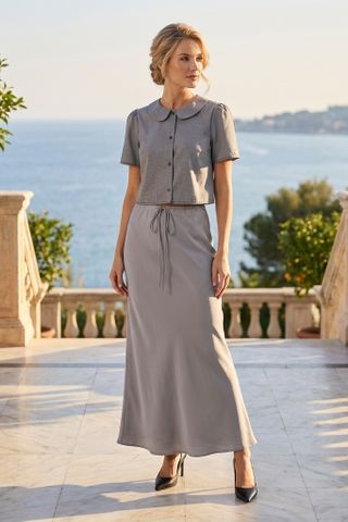 Tove Drawstring Bias Skirt