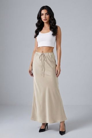 Tove Drawstring Bias Skirt