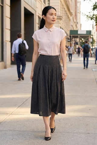 Kavena Pleated Full Skirt