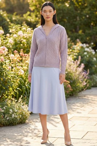 Sabrena Cable-Knit Zip-Up Hoodie