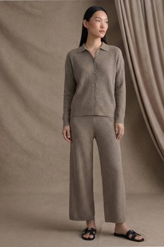 Huera High-Rise Waffle-Knit Pants