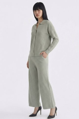 Huera High-Rise Waffle-Knit Pants