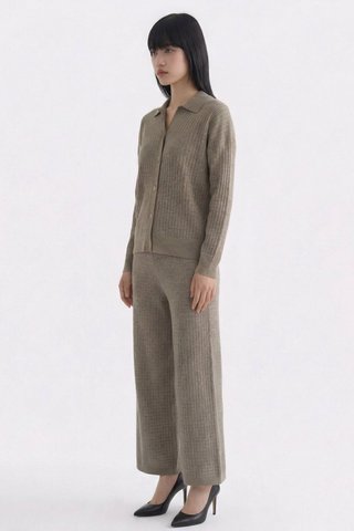 Huera High-Rise Waffle-Knit Pants