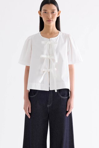 Hulene Front-Tie Blouse