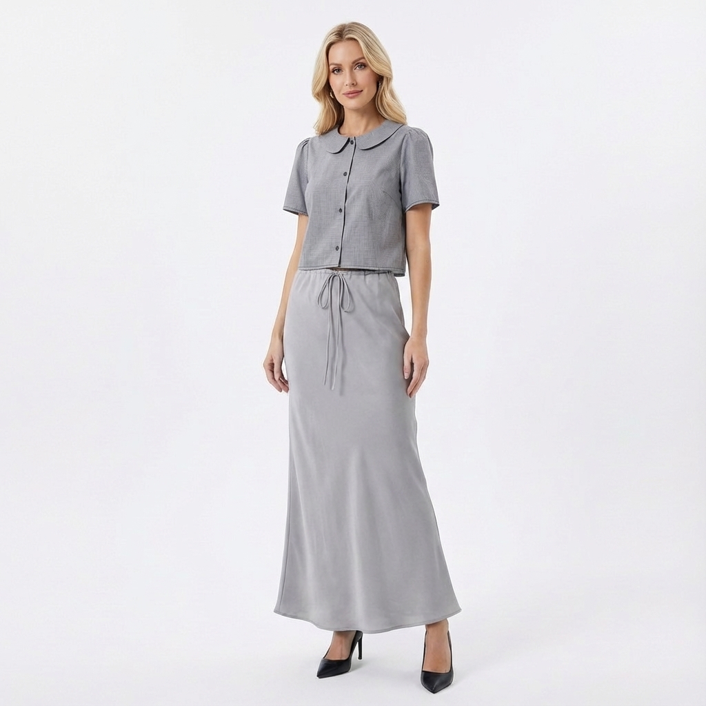 Tove Drawstring Bias Skirt