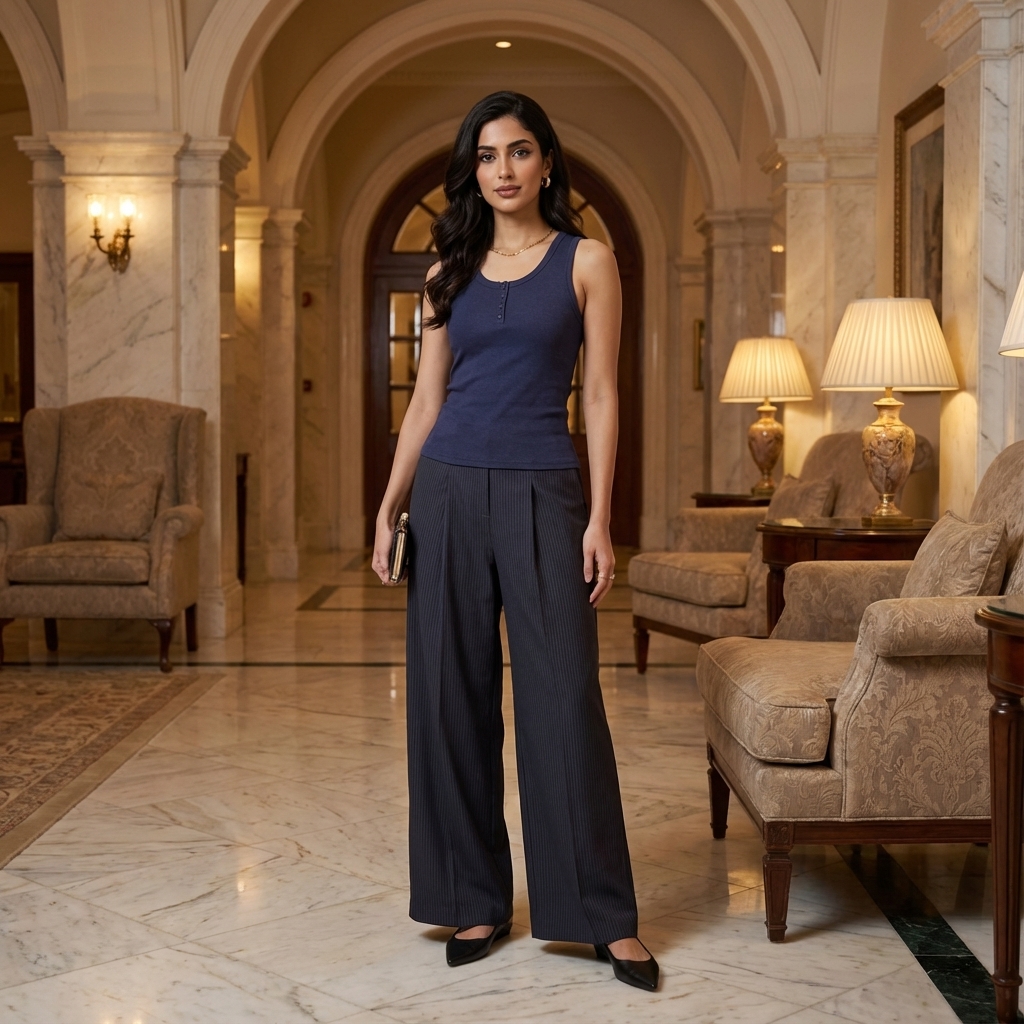 Micher Ribbed Half-Button Tank