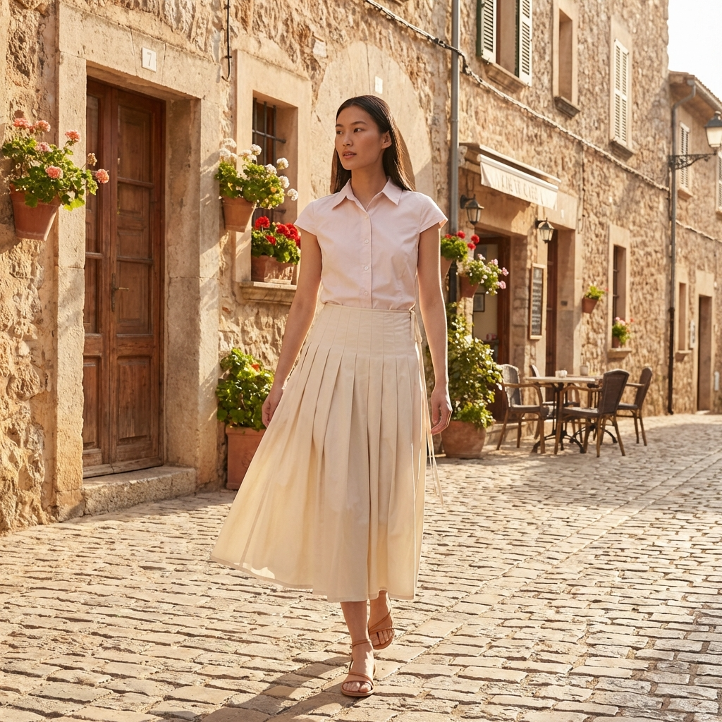 Kavena Pleated Full Skirt