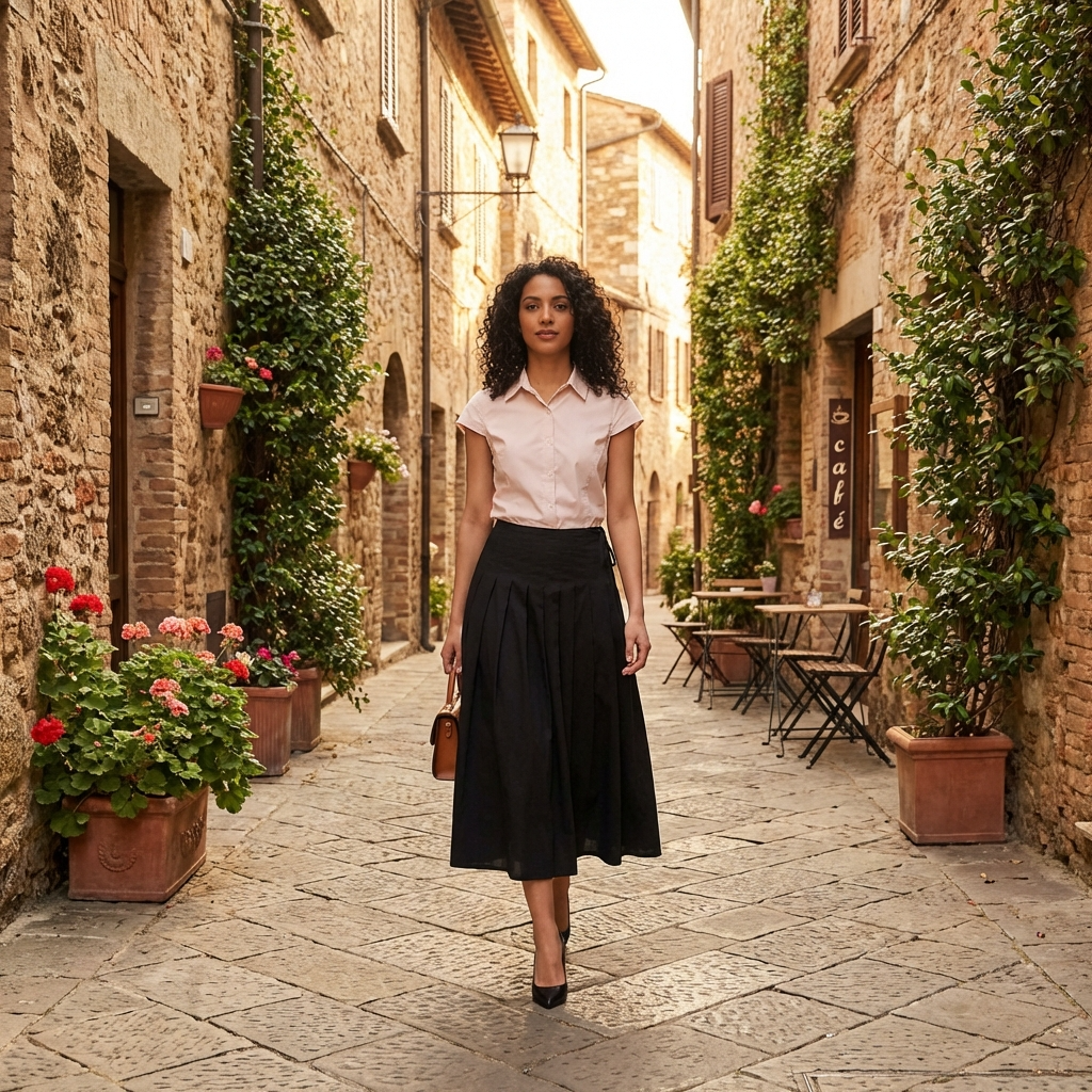 Kavena Pleated Full Skirt