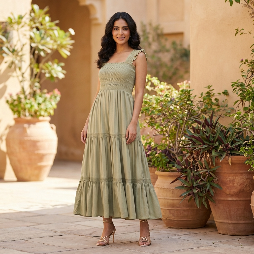 Finela Smock Tiered Dress